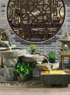 庭院假山造景阳台户外生财流水摆件循环水系景观室内盆景喷泉鱼池