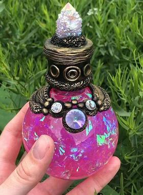 北欧装饰品摆件魔法药水瓶树脂摆件桌面装饰闪光瓶子拍照道具礼物
