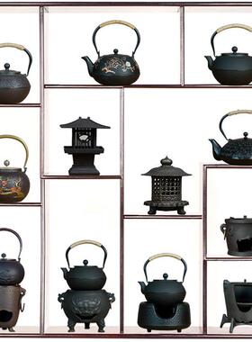 新中式家居软装茶室茶壶酒店博古架样板房茶具覆古装饰摆件茶文化