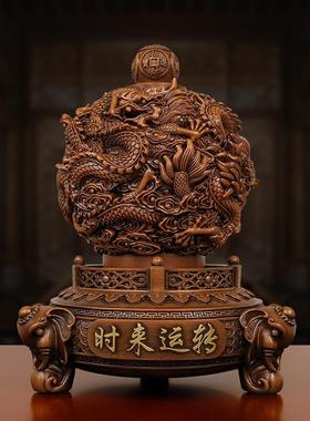 厂家直销木纹时来运转九转乾坤鼎摆件创意中式开业乔迁商务礼品