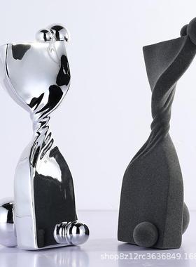 现代简约树脂几何创意摆件样板间售楼处书房客厅展示柜摆设工艺品