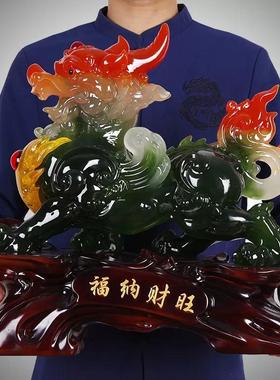 旺米貔貅摆件一对招米进宝皮丘客厅店铺家居办公室工艺品开业送礼