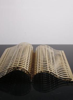 简约轻奢黑色艺术金属镂空书卷摆件样板房售楼处书房卧室玄关装饰