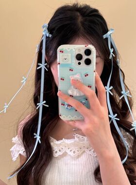 芭蕾妮妮~春夏芭蕾风超仙甜美蝴蝶结发夹蕾丝丝带侧边夹子发饰品