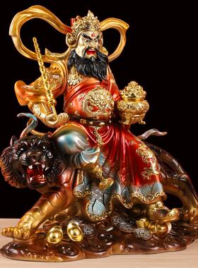 武财神赵公明神像家用供奉摆件骑虎赵元帅店铺树脂办公室财神爷像