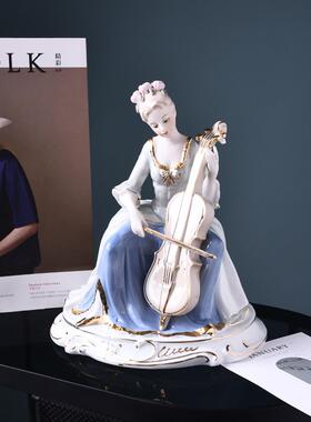 欧式陶瓷工艺品女摆设现代家居客厅卧室装饰品酒柜电视柜摆件礼物