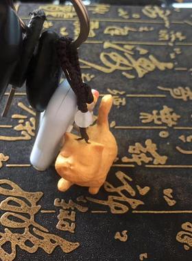 【普陀山官方】黄金檀木雕现代童趣可爱清香傲娇猫招财小猫摆件