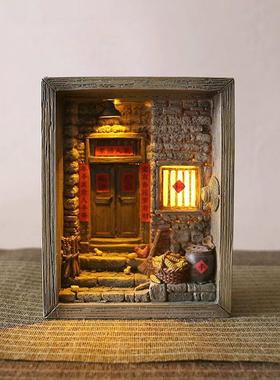 创意家居客厅书房酒柜覆古怀旧农家摆件书档装饰工艺礼品摆饰送长