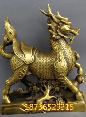精工纯铜麒麟铜元宝麒麟铜火麒麟招财镇宅家居铜器工艺品摆件