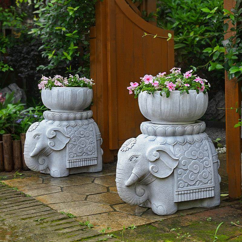 大门口装饰院子花盆仿石墩小象别墅摆件庭院造景布置大象墩子雕塑,淘宝优惠券,粉丝福利购,淘宝优惠卷