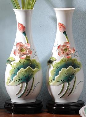 新中式陶瓷花瓶三件套摆件工艺品客厅博古架隔断玄关鞋柜摆件装饰