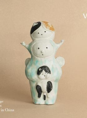 梵其抽象趣味陶瓷艺术摆件客厅玄关样板间酒店软装饰品创意小摆设