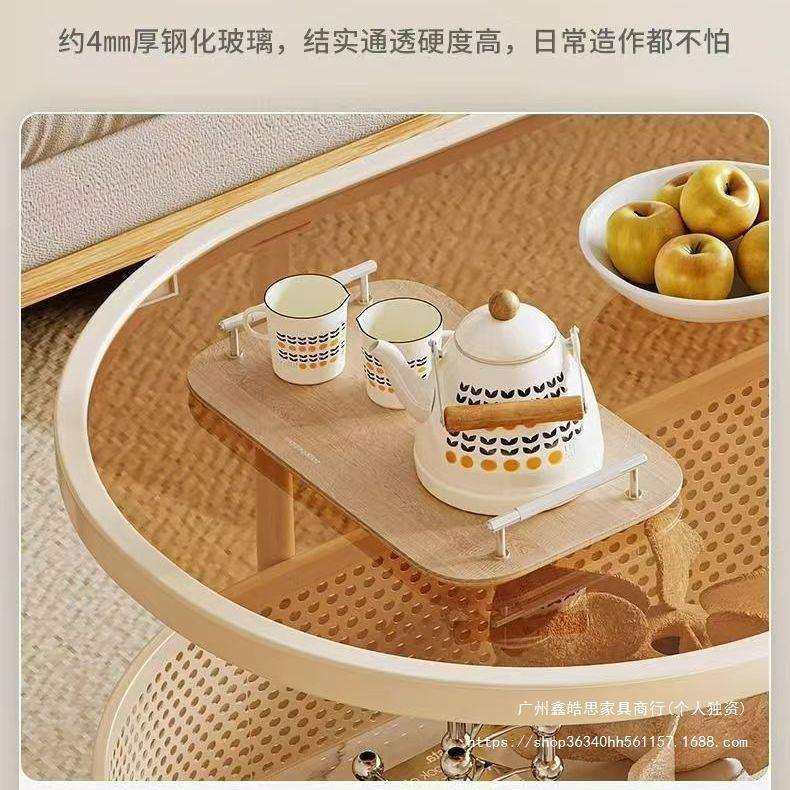 奶油风轻便可移动边几小户型客厅茶几沙发侧边带轮简约收纳小推车,淘宝优惠券,粉丝福利购,淘宝优惠卷