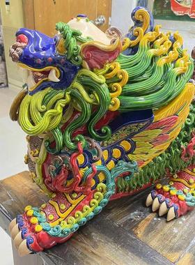 交趾陶定制款特大招财貔貅 大气招财摆件手工陶瓷商务礼品