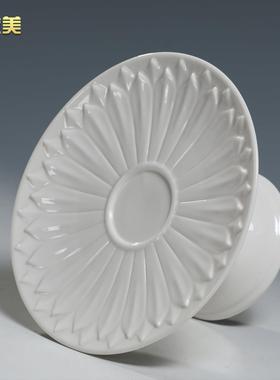 微美陶瓷浮莲白釉佛具套装供佛香炉圣水杯供佛灯供奉家用佛前摆件