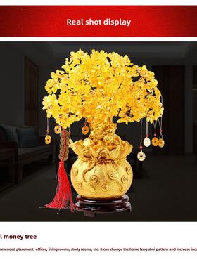 现代斯堪的纳维亚无障碍豪华家居客厅酒柜小装饰品古架财富树工艺