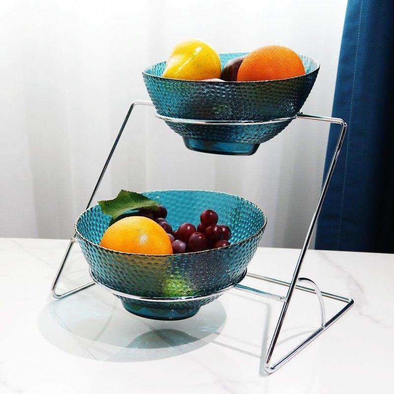 玻璃金边斜口碗商用两层自助餐展示架水果沙拉碗小料碗冷餐凉菜盘,淘宝优惠券,粉丝福利购,淘宝优惠卷