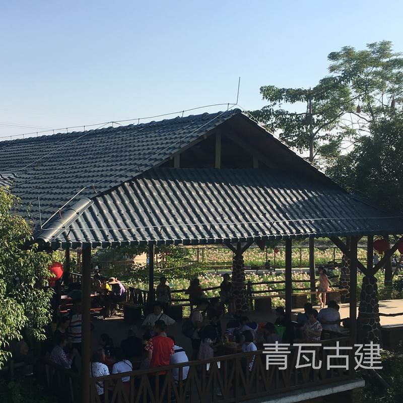 合成树脂瓦片屋顶建筑用厂家直销别墅仿古灰瓦琉璃屋面加厚塑料瓦 - 图2