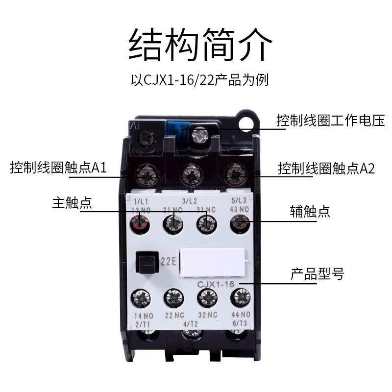 交流接触器CJX1-22/22 09 12 16A 3TF40 41 42 43 220V 380V银点 - 图2