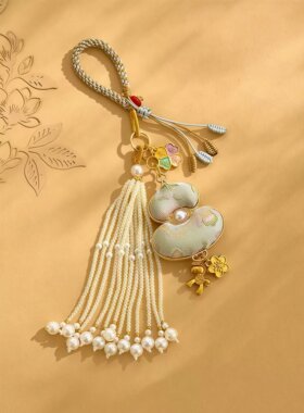 杭州灵隐非遗宋锦葫芦流苏钥匙扣