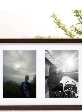 新款 木质组合画框黑色摆台照片6寸画框挂墙二 三 四连宫格相框相