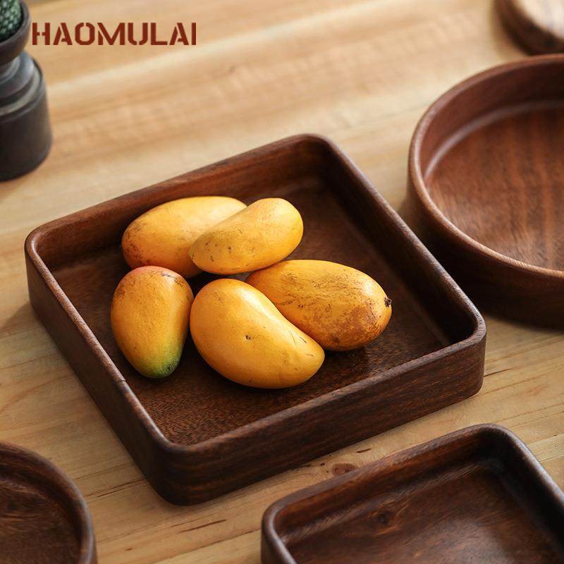 深盘客厅零食盘胡桃木头托盘实木餐盘收纳下午茶盘木质果盘摆盘,淘宝优惠券,粉丝福利购,淘宝优惠卷