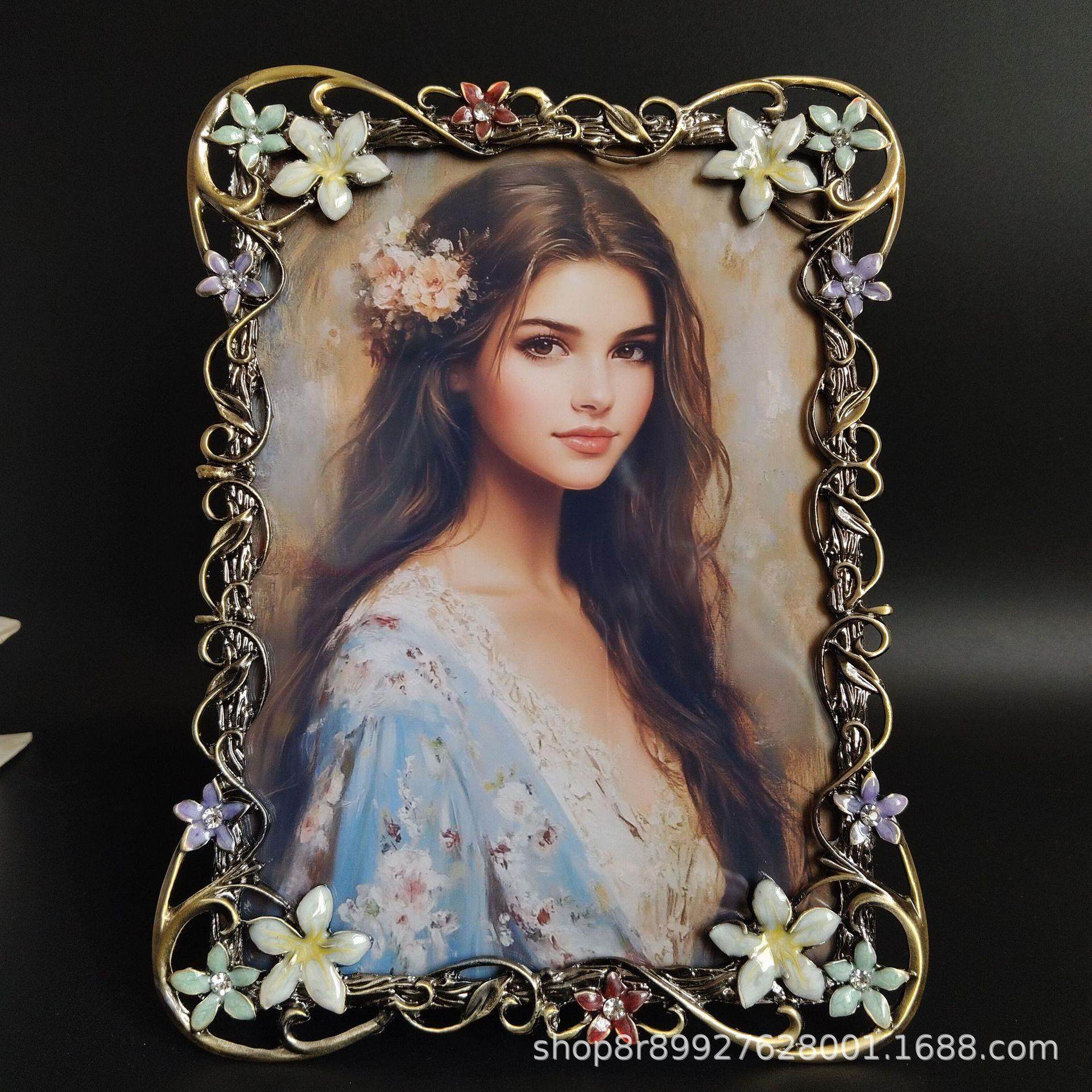 珐琅彩时尚复古金属相框，轻巧硬度高家庭摆件装饰点缀XY0046,淘宝优惠券,粉丝福利购,淘宝优惠卷