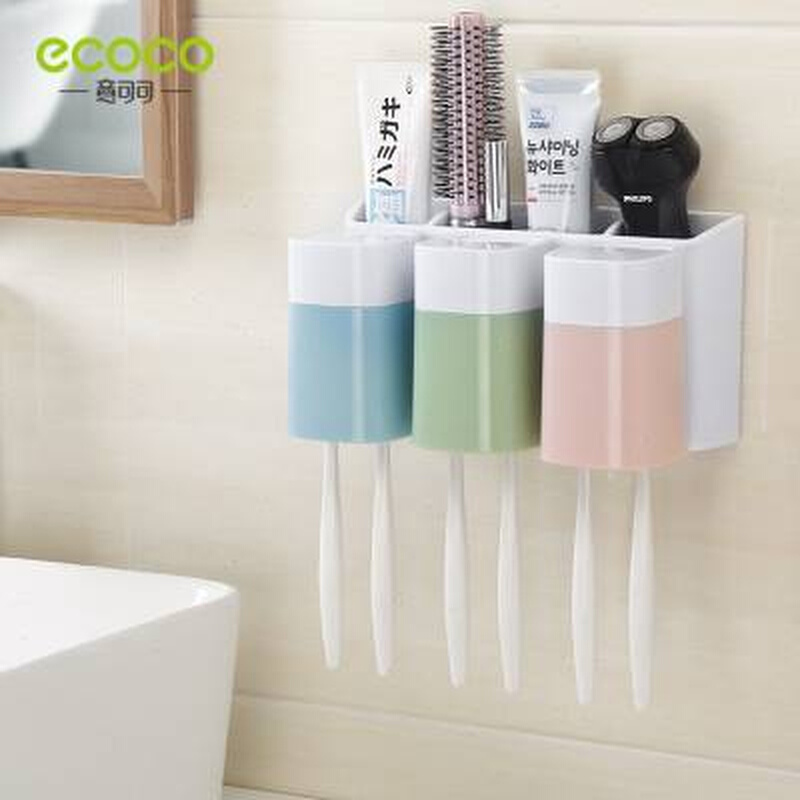 牙膏牙刷置物架吸壁式卫生间浴室收纳壁挂免打孔洗手台吸盘洗漱架