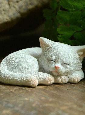 创意小猫咪摆件仿真家居装饰品日式桌面送男女朋友生日礼物儿童节