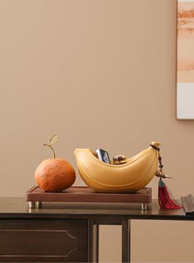 办公室工位桌面装饰招财成交摆件橙蕉店铺玄关公司乔迁开业礼物