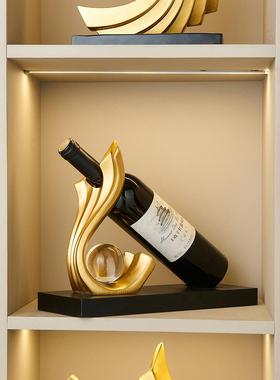 红酒架摆件葡萄酒架酒柜摆设轻奢家居装饰摆件创意风生水起酒瓶架