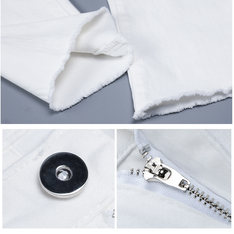 白色宽松九分2020年新款显瘦牛仔裤 罗米娜牛仔裤