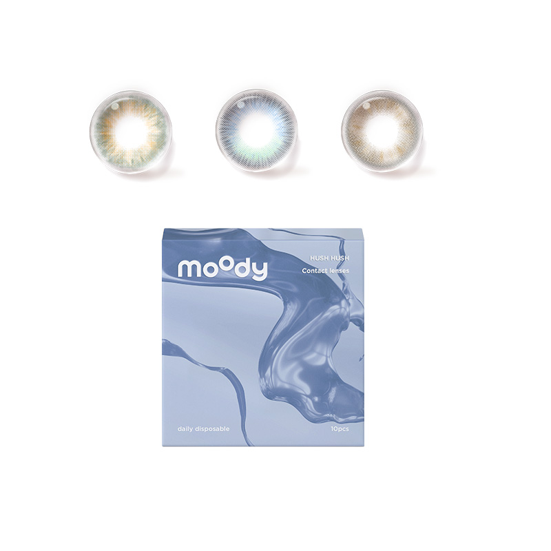 【自营】moody美瞳日抛10片酷飒系列HUSH彩色隐形眼镜近视混血