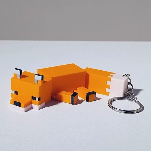 我的世界小狐狸关节可动3d打印人偶MC桌面摆件模型包包钥匙扣挂件 - 图2