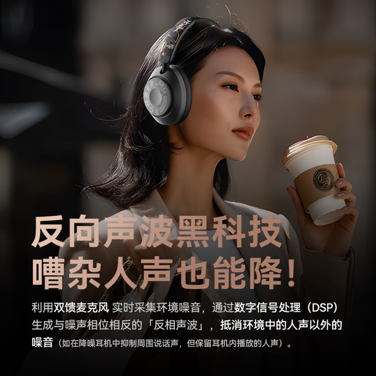 鲁乐GT3头戴式耳机蓝牙无线主动降噪三模电脑游戏带麦有线电竞