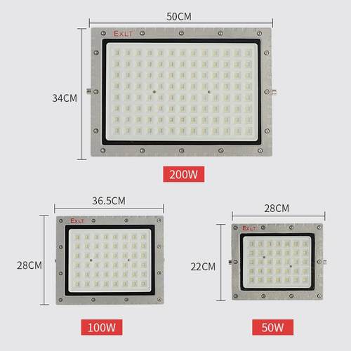led防爆灯化工厂房车间隧道加油站专用大功率100w防水泛光投光灯 - 图0