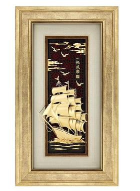 立体金箔画富贵金孔雀一帆风顺装饰墙画送朋友开业乔迁礼节节高升