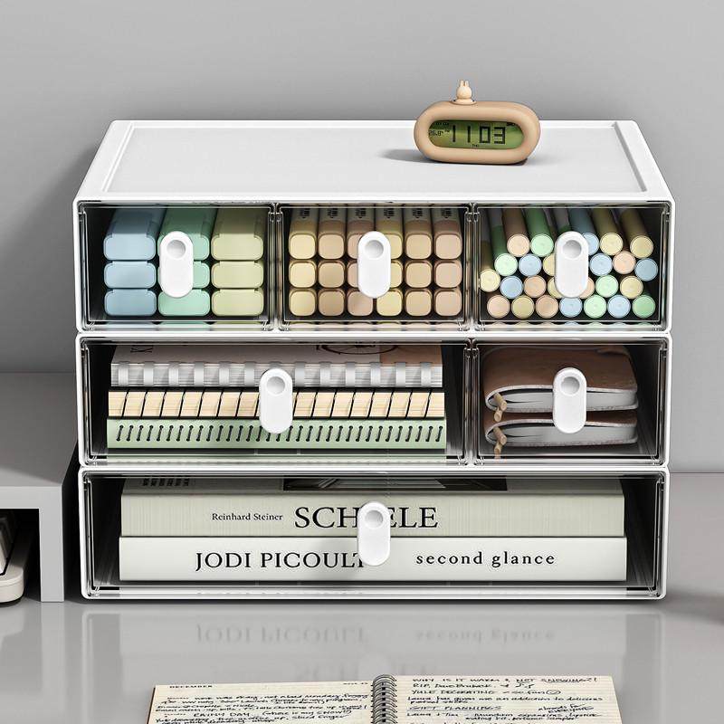 办公室收纳盒桌面叠加抽屉式宿舍圆把手文具笔筒柜书桌收纳置物架,淘宝优惠券,粉丝福利购,淘宝优惠卷