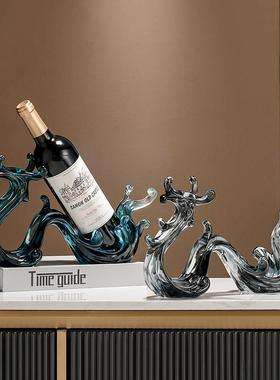 风生水起龙红酒架摆件轻奢高档创意客厅酒柜电视柜办公室装饰品