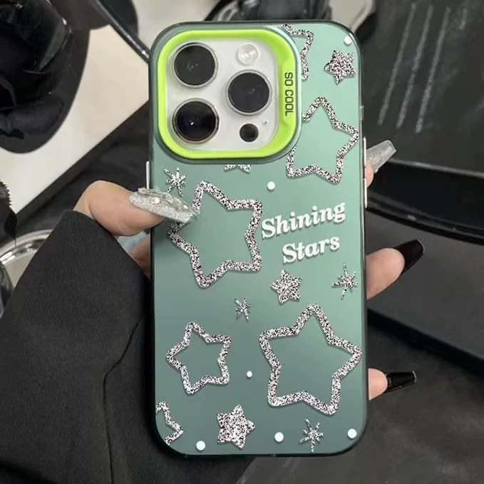 Сияющая звезда подходит для 15pro Европейский и американский 16pro чехол для телефона 14plu крутой 13pro мода 12