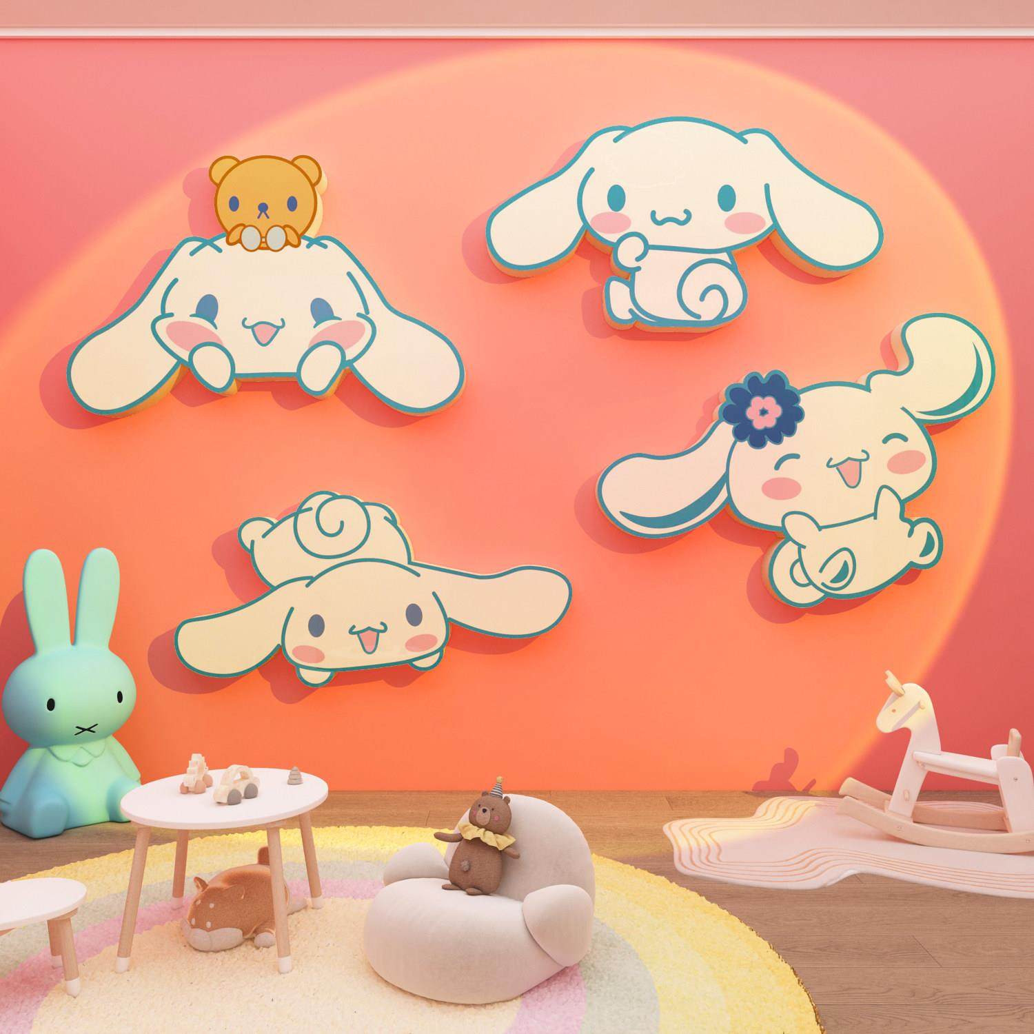 儿童房间布置装饰网红女孩公主床头挂画 画大耳玉桂狗公仔墙面壁,淘宝优惠券,粉丝福利购,淘宝优惠卷