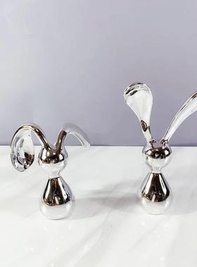 简现意代艺术耳电镀树脂折大朵兔子样板间售楼3675约处客厅书房创