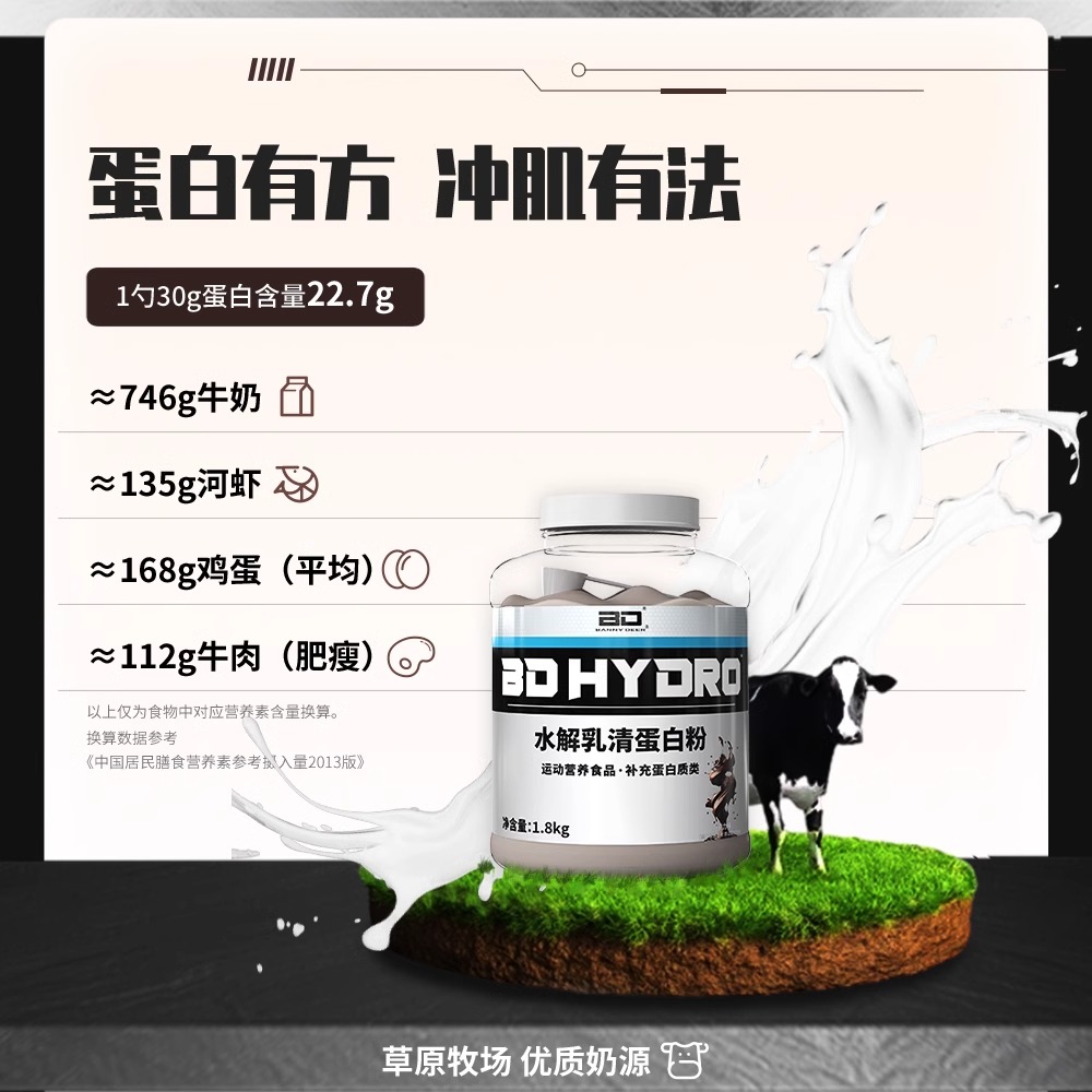 必第能量水解乳清蛋白粉BD分离乳清蛋白健身男增肌增重4磅蛋白质 - 图2