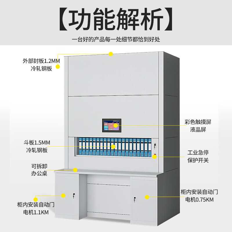 智能档案回转柜密集柜自动升降文件柜自选层落地凭证柜