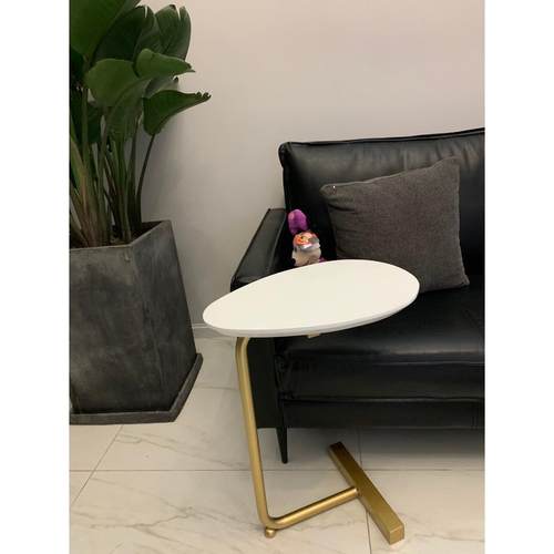 创意简约c型小茶几 移动铁艺实木沙发角几边几 懒人床头阅读边桌 - 图3