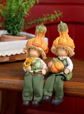 阳光花园乡村复古勤劳的情侣树脂饰品温闺蜜朋友家居饰品桌面摆件