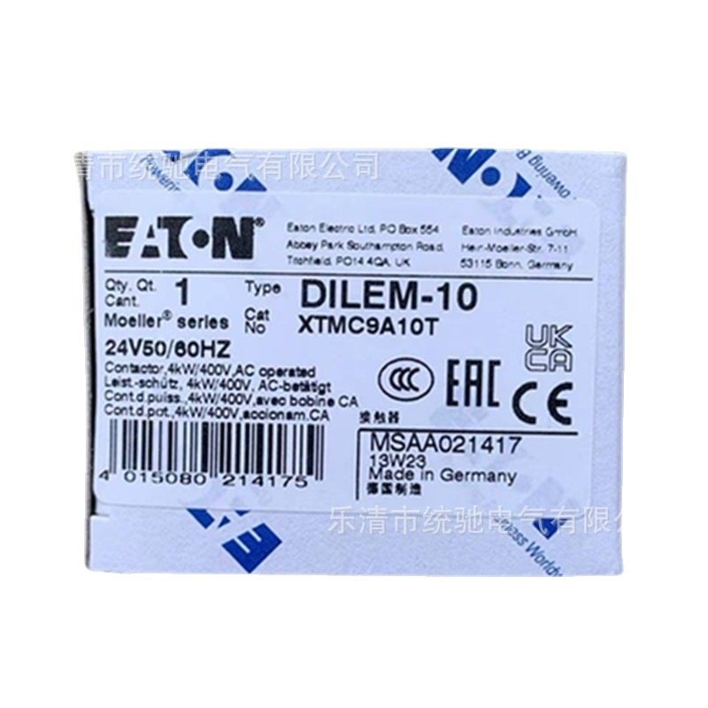EATON/伊顿穆勒 DILEM-10(24V50/60HZ)小型接触器9A XTMC9A10T - 图1