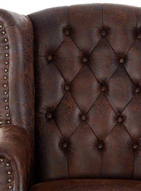 美式乡村风格家具小户型休闲椅单人沙发椅布艺沙发老虎椅现代简约