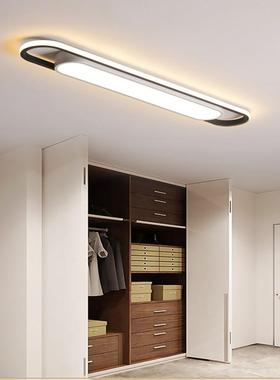 led长条形简约现代吸顶灯走廊衣帽间阳台灯2025新款感应过道灯具