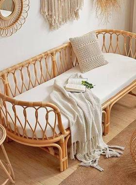 藤沙发藤艺北欧日式休闲阳台椅卧室客厅简约民宿真藤茶几沙发组合